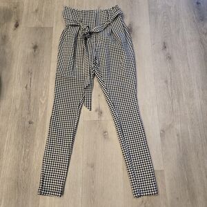 Windsor Paperbag Waist Houndstooth Tie Waist Pants Size Medium